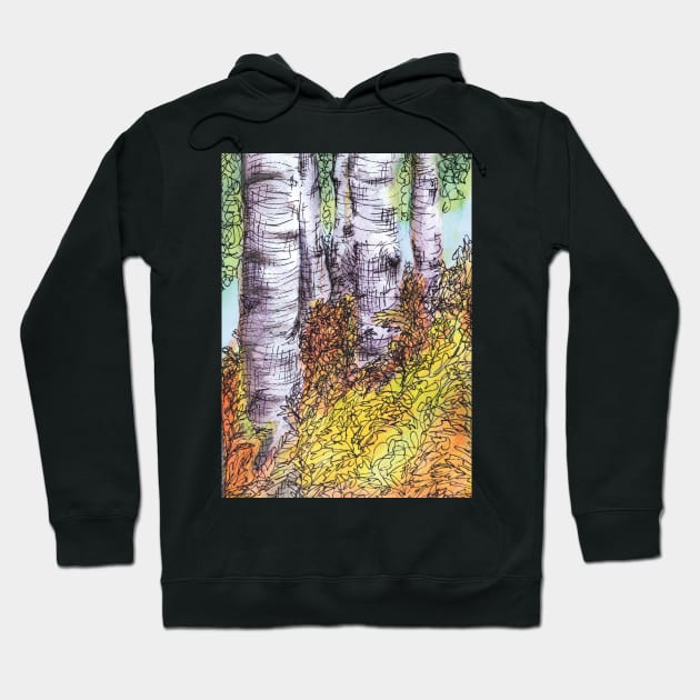 Birch Trees Hoodie by FontaineN